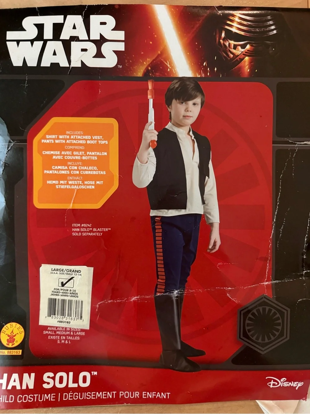 Rare RUBIES offStar Wars Han Solo Kids Costume!! - official STAR WARS CM